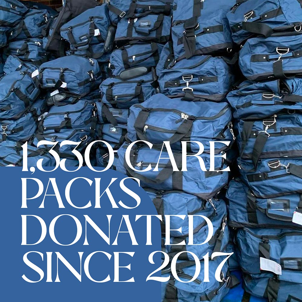 The care pack social media post showing campaign message