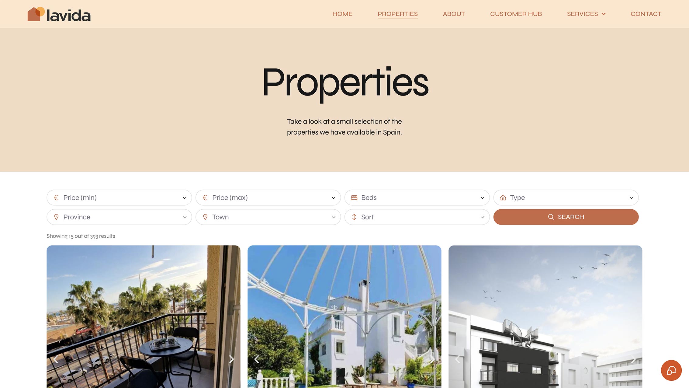 Lavida properties page
