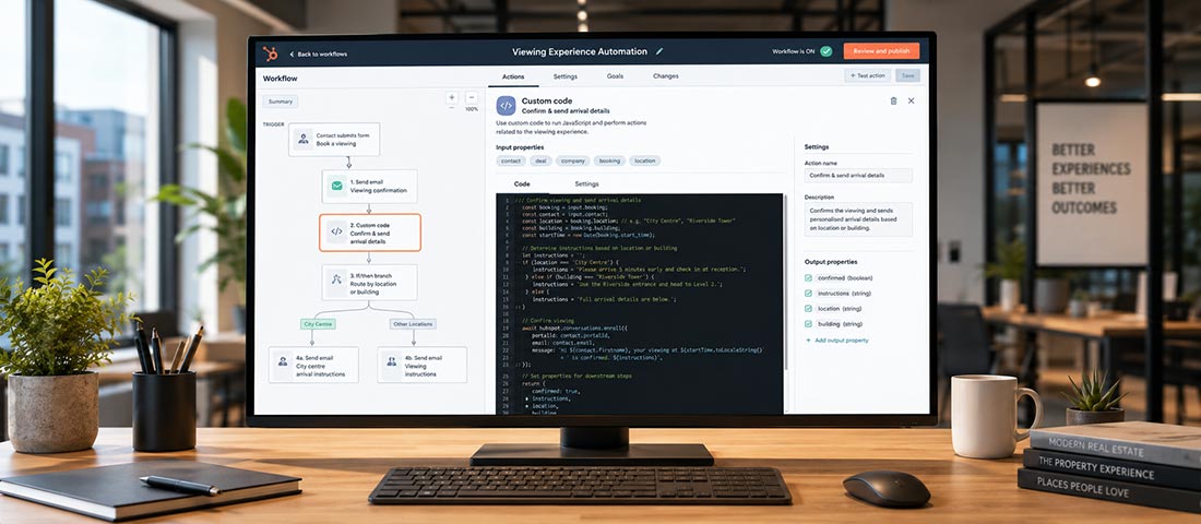 HubSpot custom coded workflow action