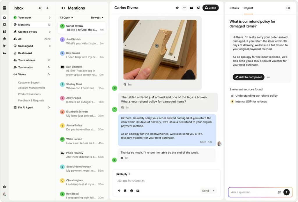 Intercom ui