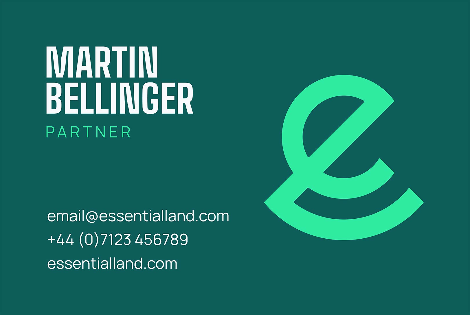 Essential land business card front