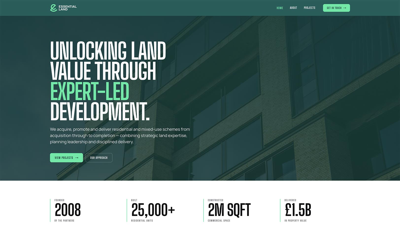 Essential land homepage